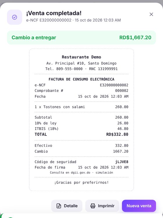 Ticket de factura de consumo electrónica